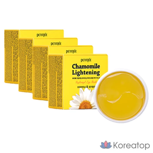 Осветляющие гидрогелевые маски для глаз Petitfee с ромашкой, 4 шт., 60 штук