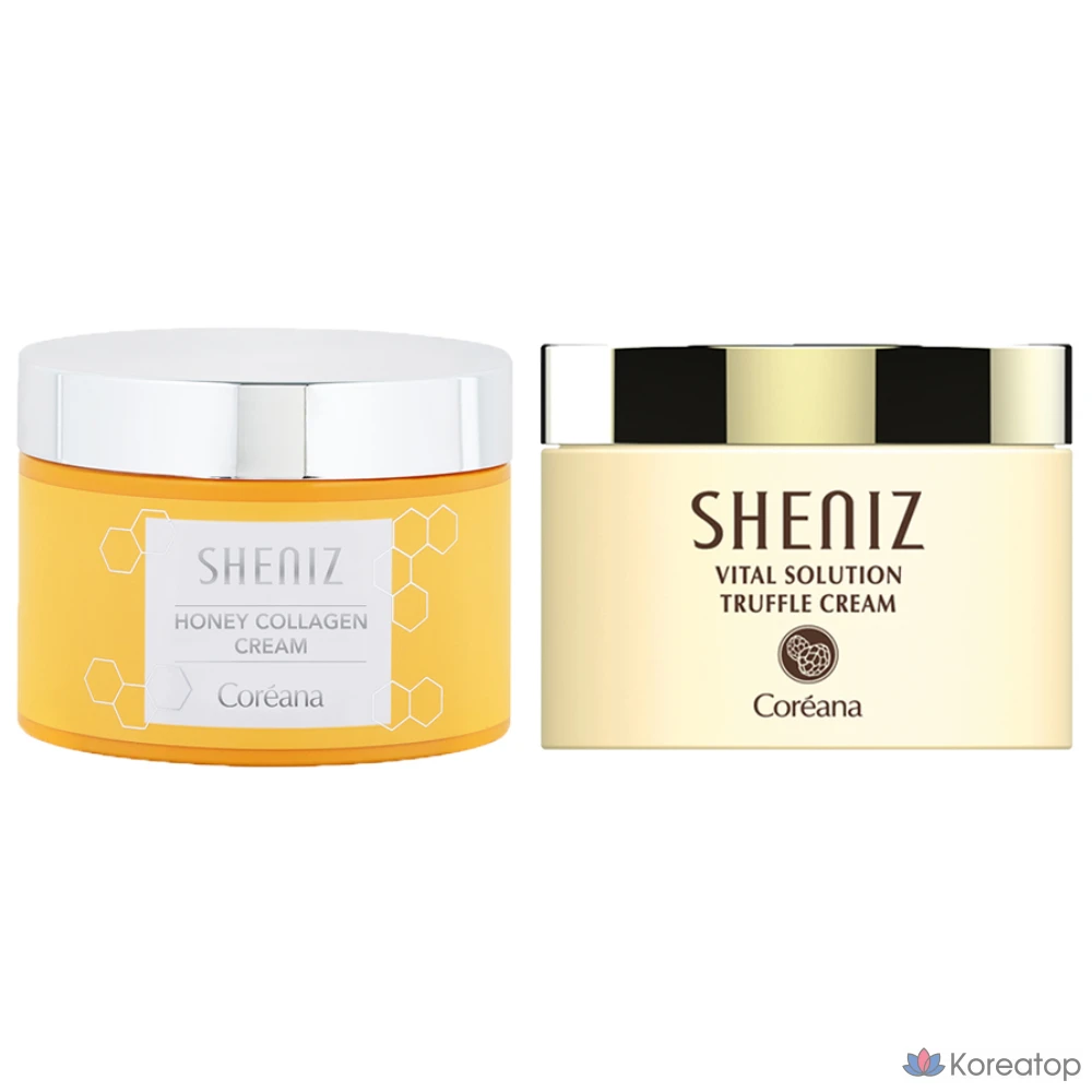Coreana Shine Медовый коллагеновый увлажняющий крем для повышения эластичности 100 мл + Питательный крем Fresh, Moisture Truffle 100 мл