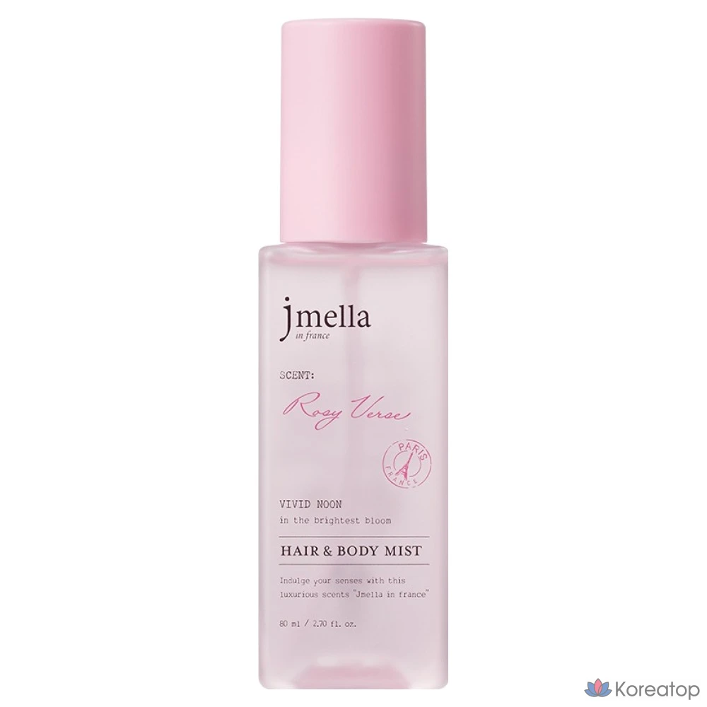 Парфюмированный спрей для волос и тела Jmella In France Rosy Balsam Perfume Hair &amp; Body Mist, аромат Fruit Rose, 80 мл, 1 шт.