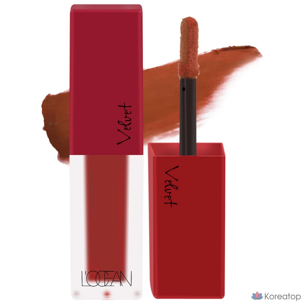Тинт для губ L'OCEAN Velvet Lip Mousse Tint, оттенок C02 Glam Brown, 1 шт.