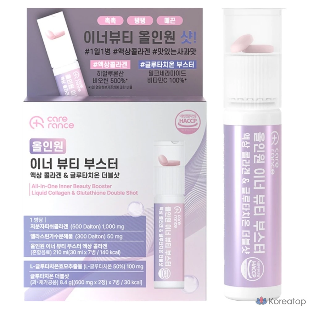 Carrance All-in-One Inner Beauty Booster Liquid Collagen & Glutathione Double Shot, 1 шт., 7 порций