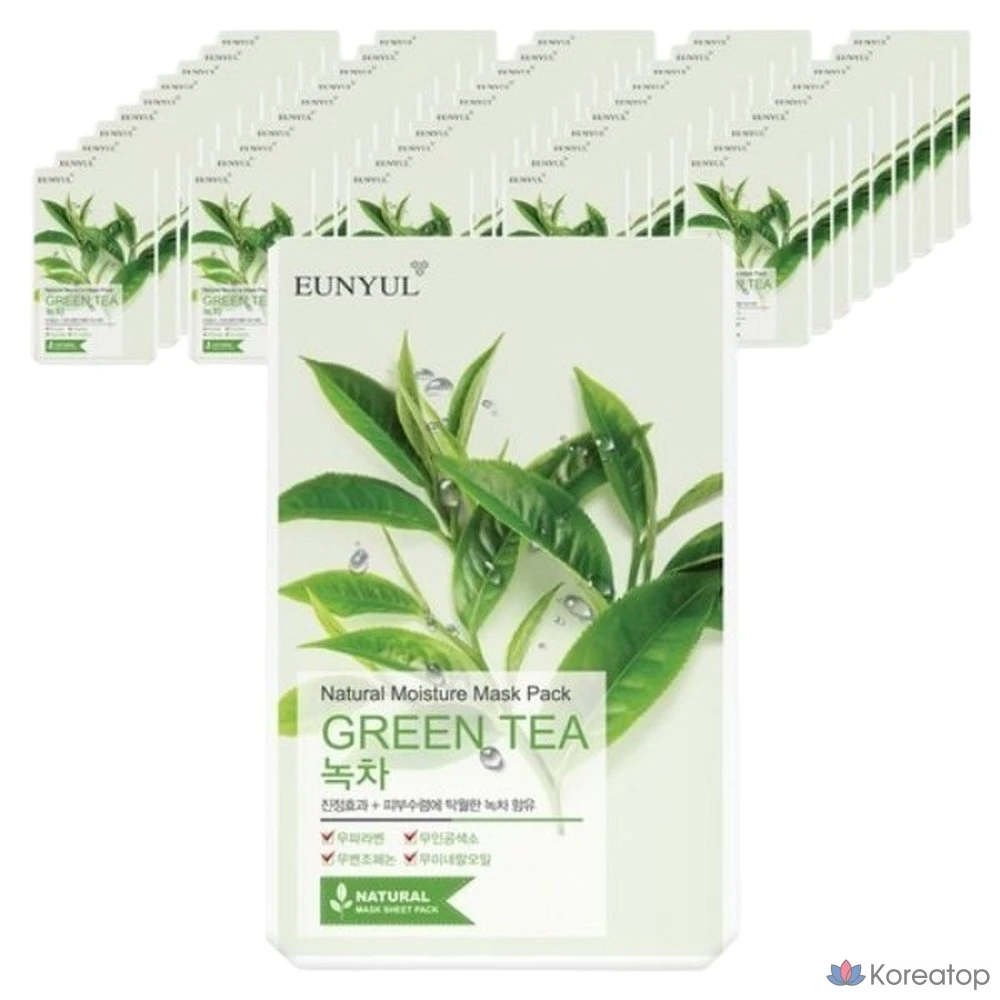 Тканевая маска для лица Eunyul Natural Green Tea Mask, 50 шт.