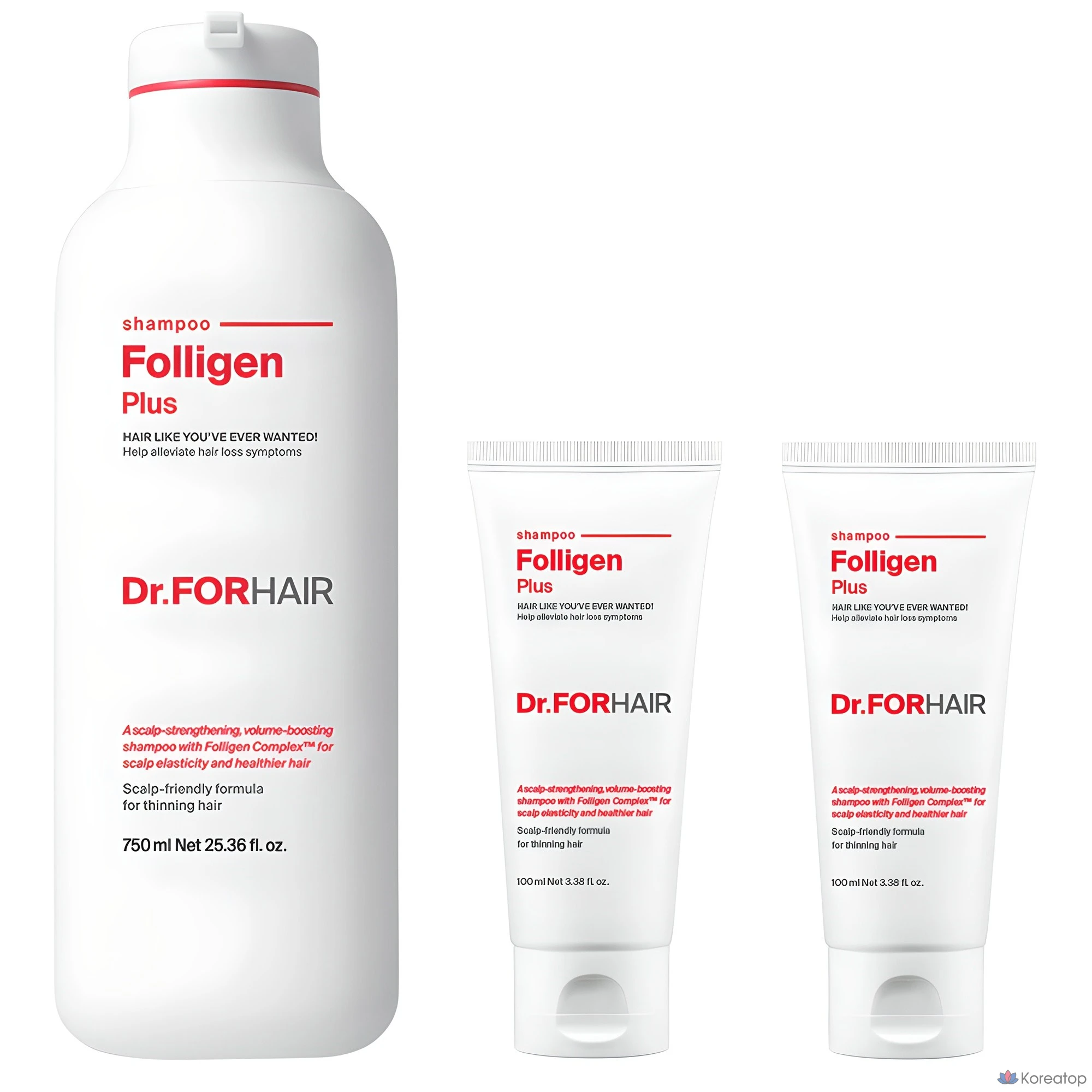 Функциональный шампунь Doctor For Hair Foligen Plus, 750 мл + 2 флакона по 100 мл, 1 шт.