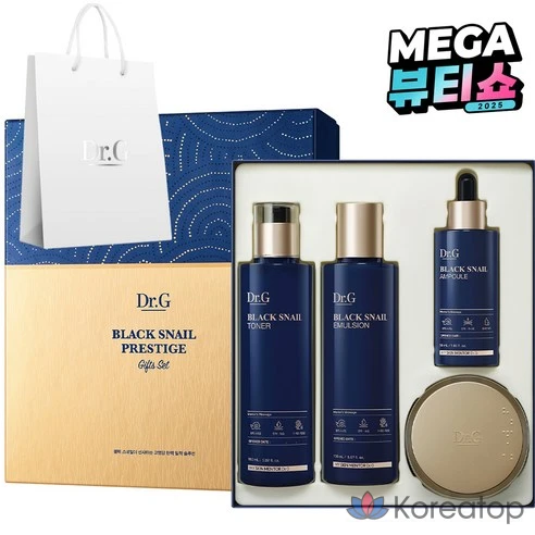 Dr. G Black Snail Prestige Тонер + Эмульсия + Ампула + Крем 50 мл + Набор из 4-х пакетов для покупок