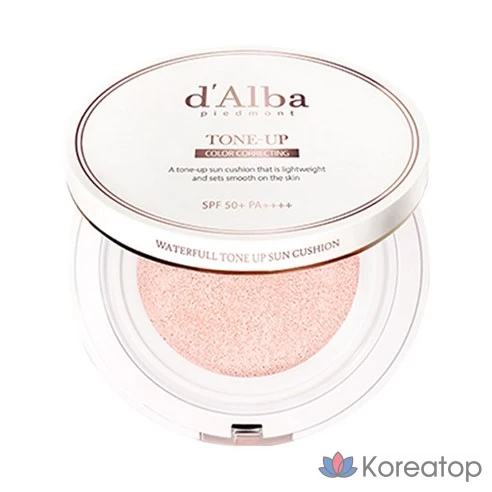 Солнцезащитный кушон для осветления тона d&#039;Alba Waterfull Tone-Up Sun Cushion SPF50+, 15 г