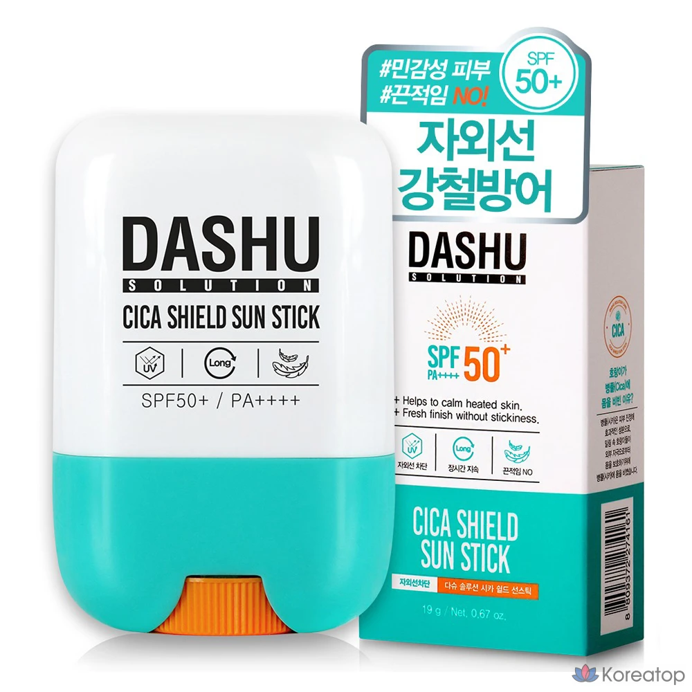 Солнцезащитный стик Dashu Solution Cica Shield SPF50+ PA++++, 19 г, 1 шт.