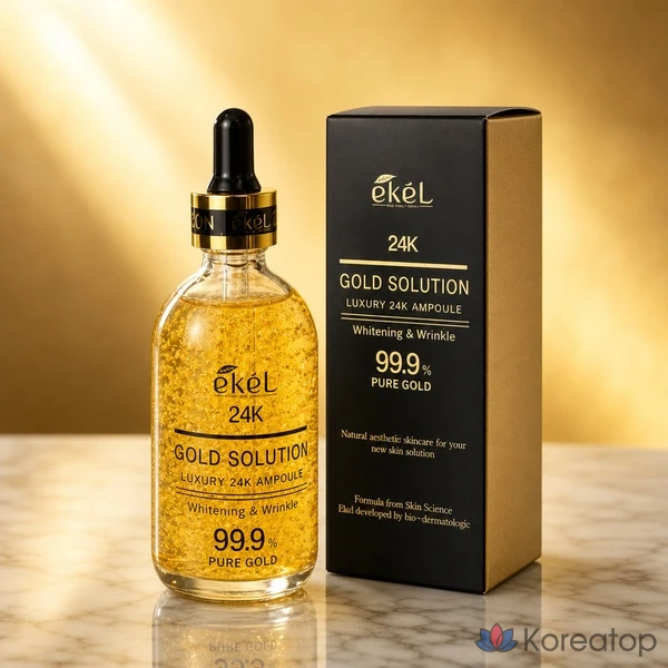 Ампульная сыворотка Ekel Gold 24K Whitening Nutrition High-concentrated Skincare Ampoule 9%, 100 мл, 1 шт.