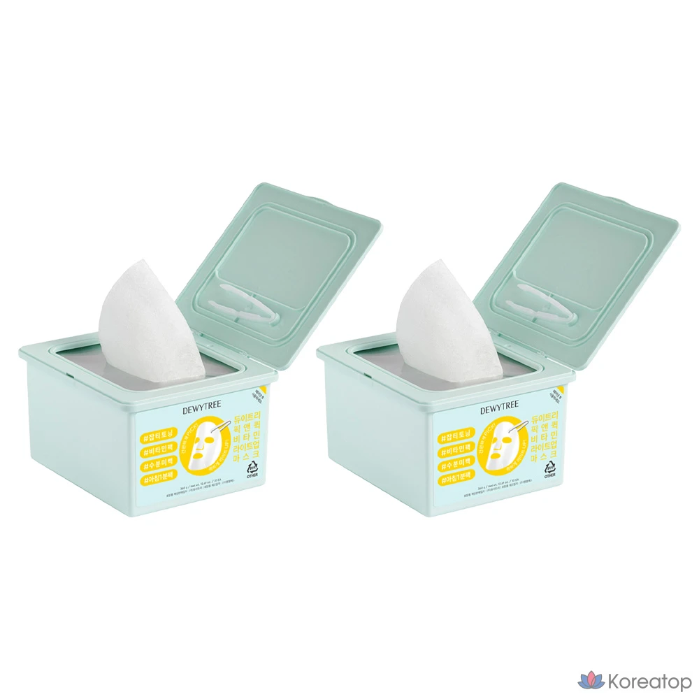 Светящаяся маска для лица Dewytree Pick & Quick Vitamin, 30 штук, 2 упаковки