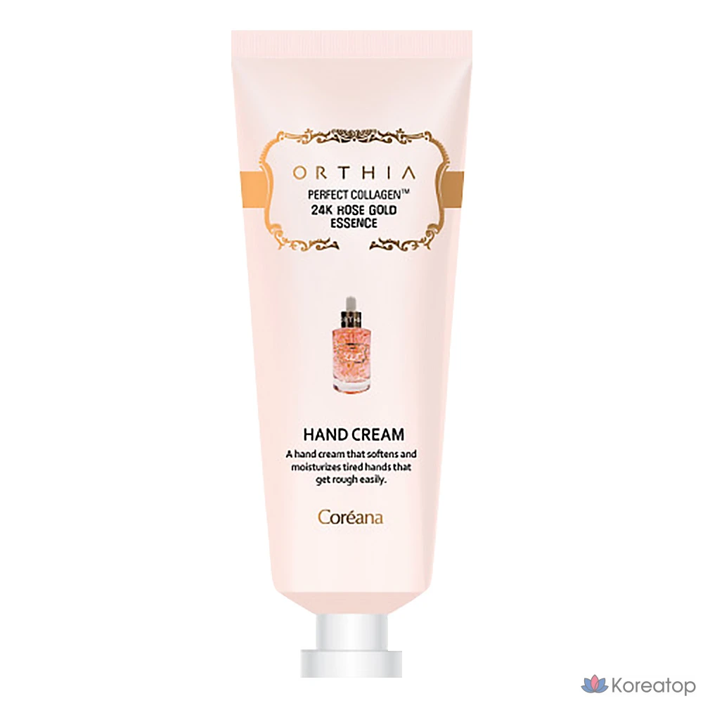 Coreana Orcia Perfect Collagen TM Крем для рук с эссенцией розового золота 24 карата, 1 шт., 50 мл