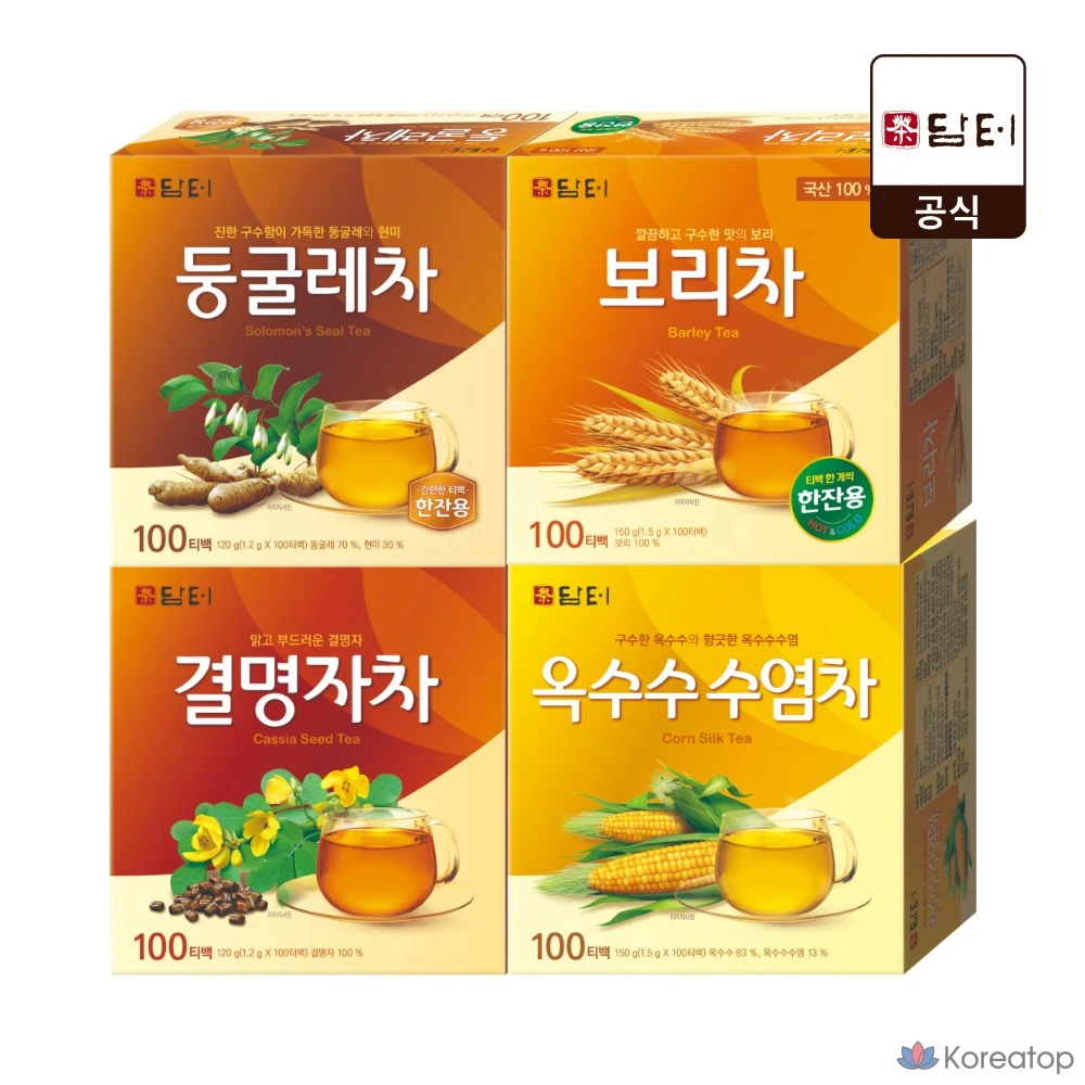 Набор для ухода Damtuh Infusion Tea Bag 100T 4 Types (Barley Tea + Cassia Seed Tea + Solomon's Seal Tea + Corn Silk Tea), 120 г, 1 шт.
