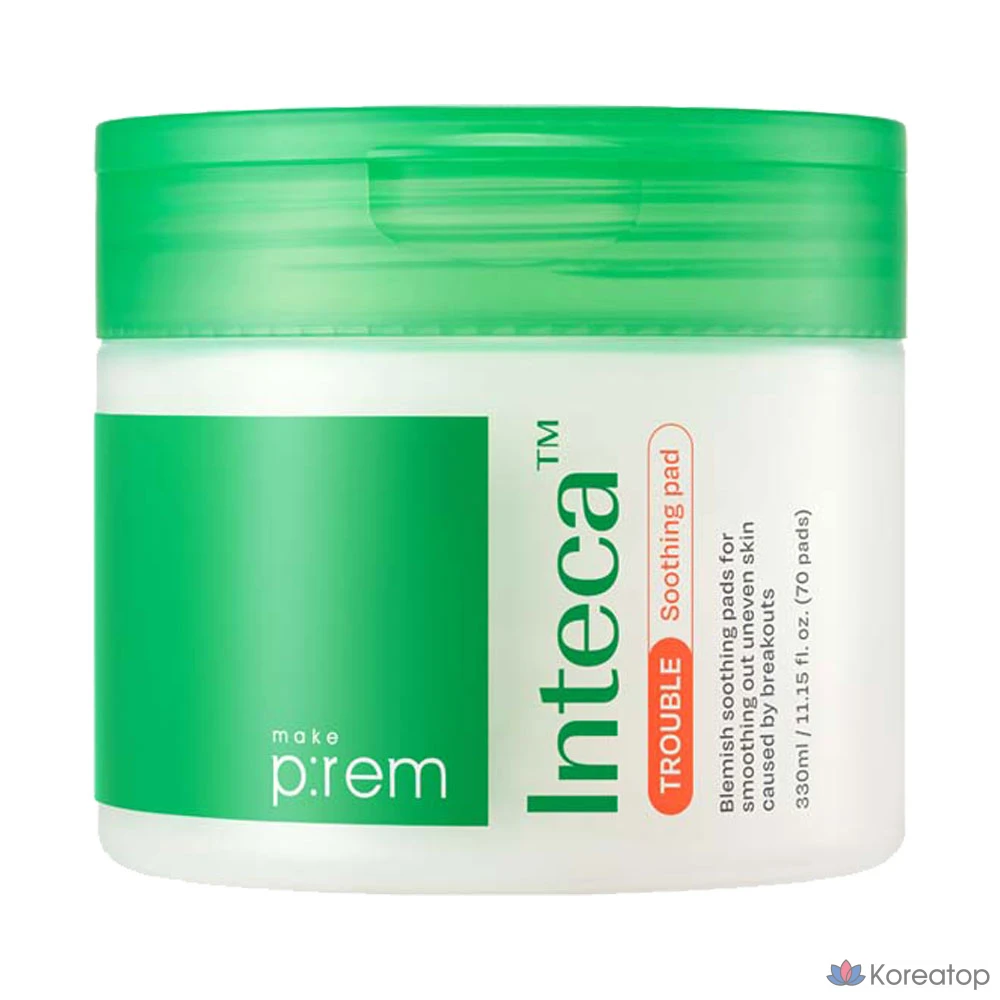 Пэды для лица MAKE P:REM Inteca Trouble Soothing Pad, 70 шт.