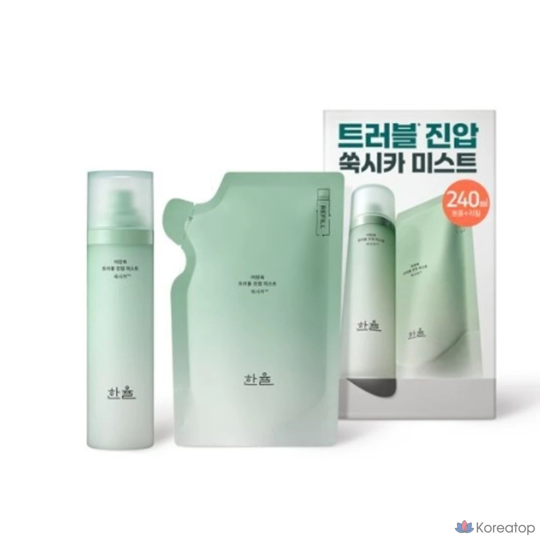 Успокаивающий спрей для жирной и обезвоженной кожи Hanyul Young Mugwort Trouble Soothing Mist 120 мл, набор сменных блоков + Young Mugwort, 1 шт.