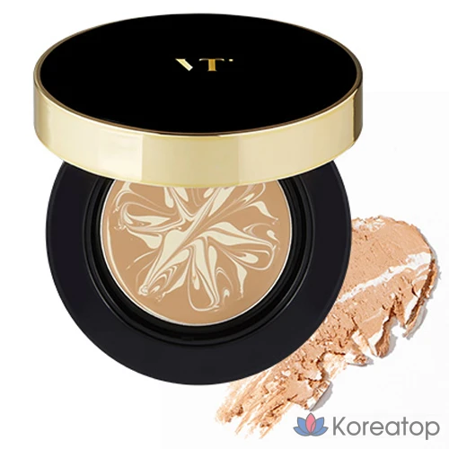 Тональный кушон VT Cosmetics Essence Skin Gold Glow Foundation Pact, оттенок 21 Beige, 12 г, 1 шт.