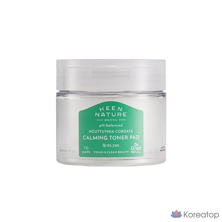 Тонизирующие подушечки для лица Dr. Orga с мягкой кислотностью для сужения пор, 180 мл, 1 упаковка, 70 подушечек.