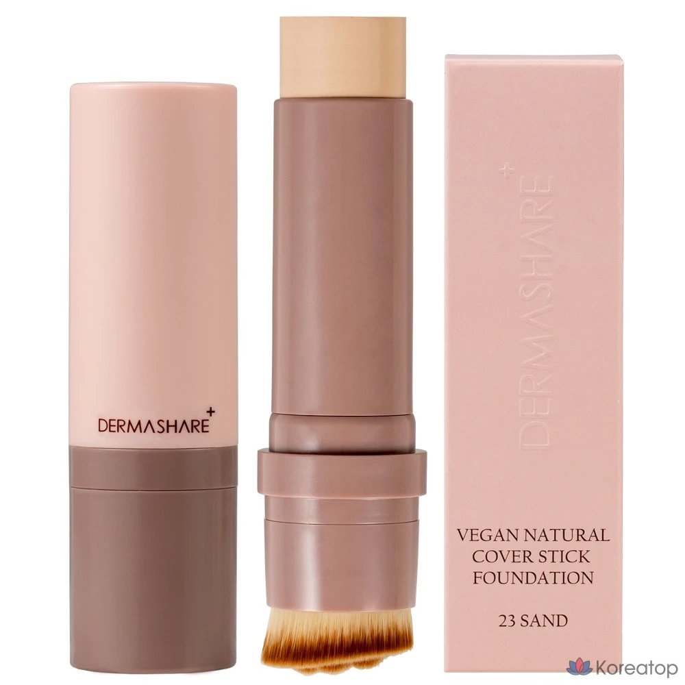 Тональный крем-стик Dermashare Natural Close-Fit Cover Stick Serum Foundation SPF50+ PA+++, 14 г, 1 шт., № 23, песочный.