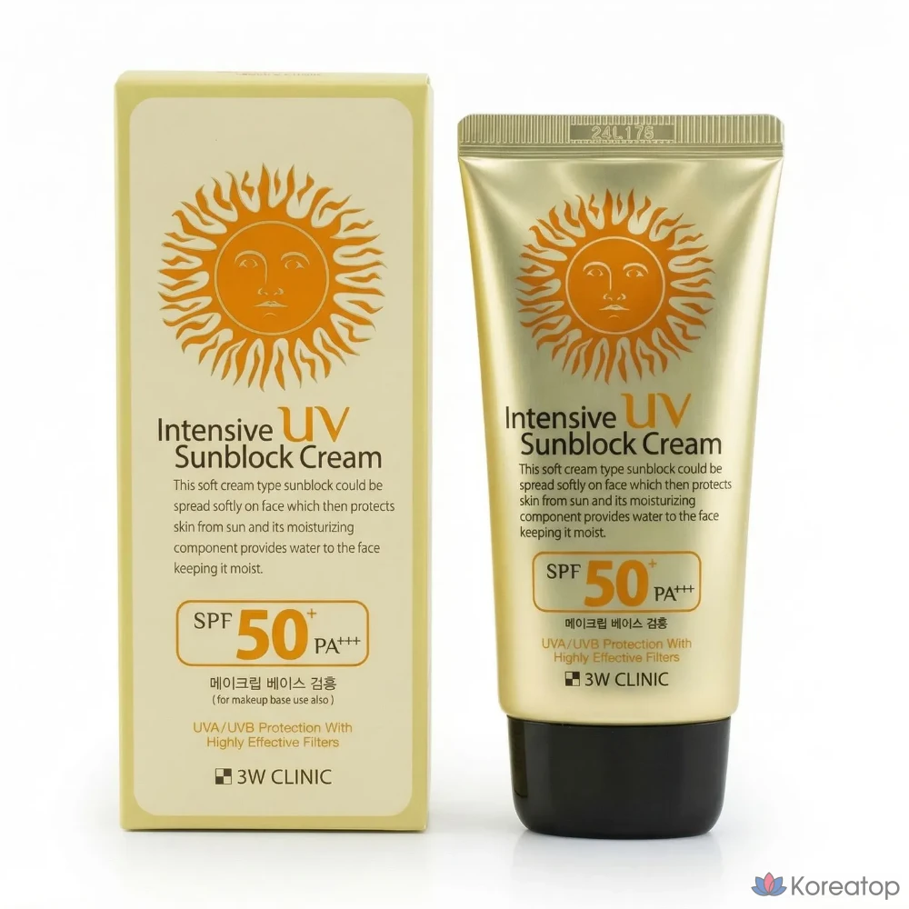 Солнцезащитный крем 3W Clinic Intensive UV Sunblock Cream SPF50+/PA+++, 1 шт., 70 мл