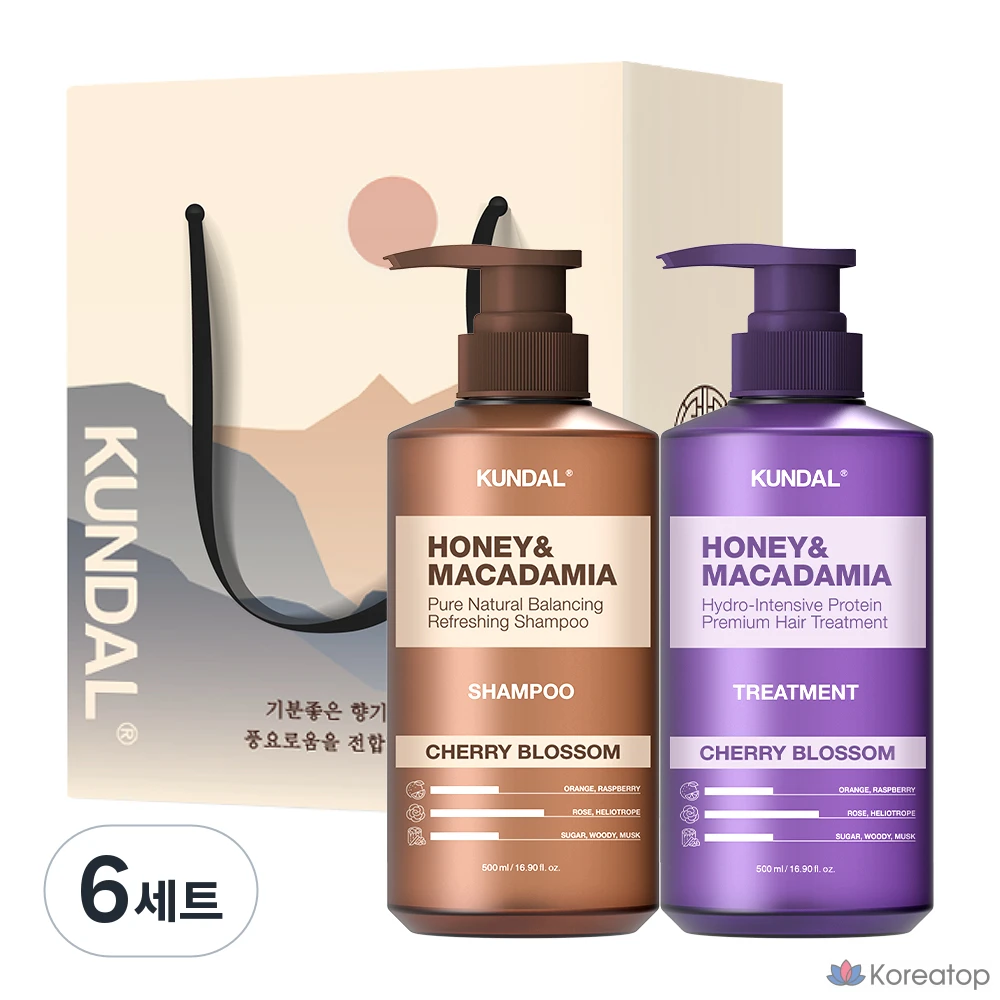 Набор для ухода Kundal Hair 2-piece Set, аромат Cherry Blossom, 6 шт.