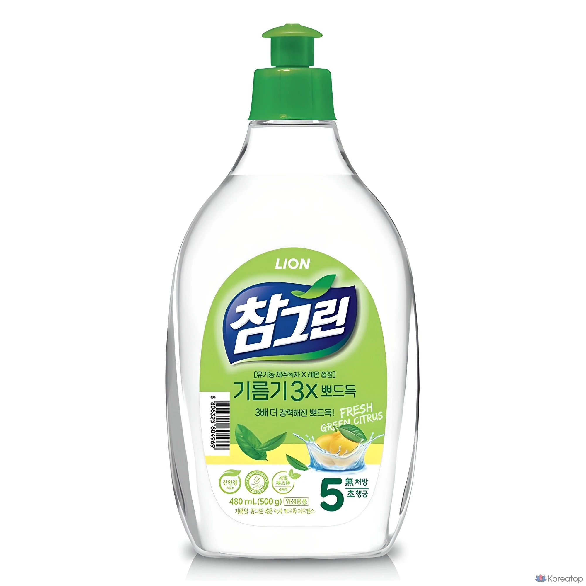 Средство для мытья посуды Lion Chamgreen Lemon Green Tea Bbodeudeuk Advance, 500 г, 1 шт.