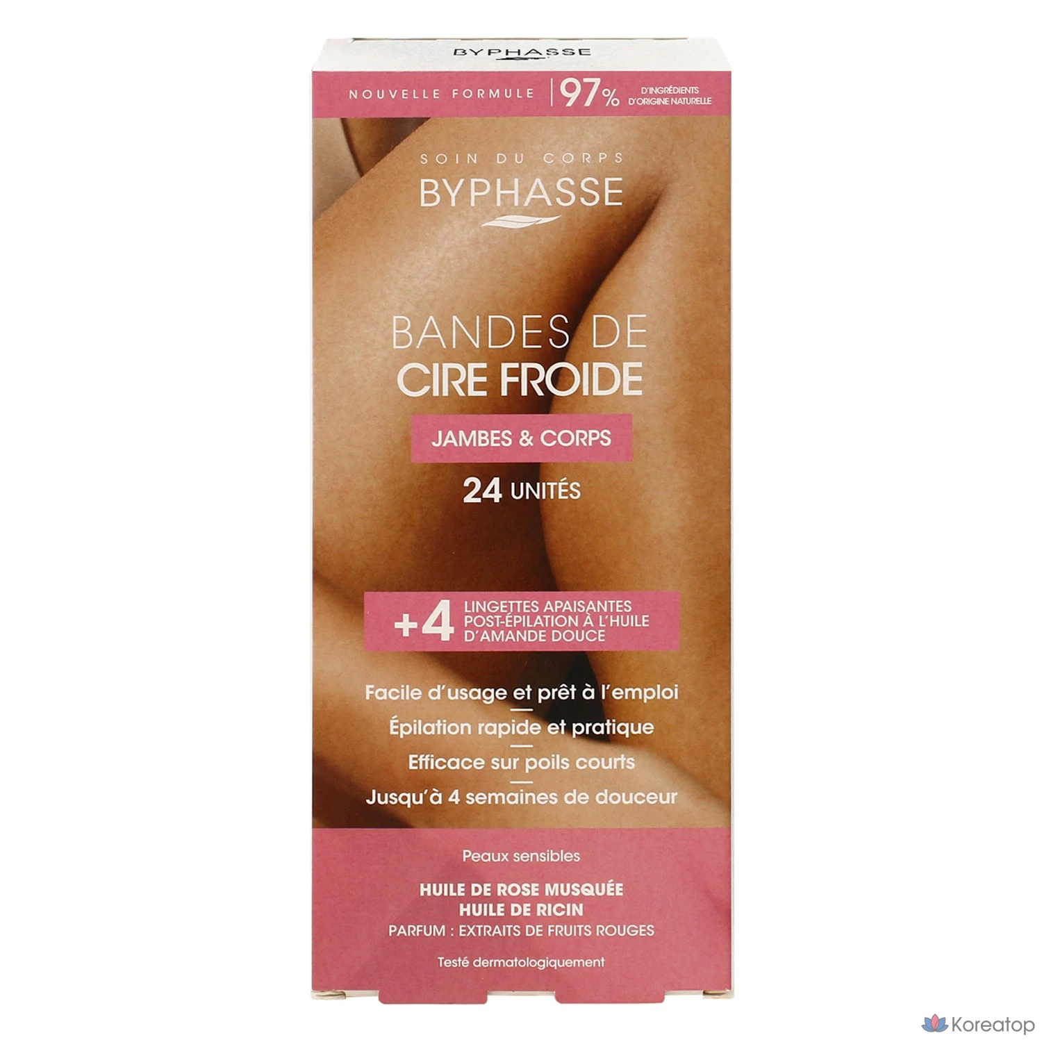 Набор для ухода Byphasse Cold Wax Strips for Arms &amp; Legs 24p + Finishing Tissue 4p Set, 1 шт.