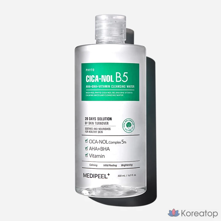 Мицеллярная очищающая вода Medi Peel с фитоцефальным экстрактом, витаминами B5, AHA и BHA, успокаивающим эффектом, 500 мл, 1 шт.