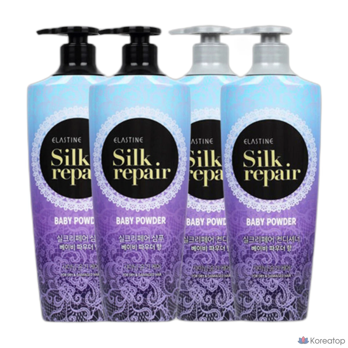 Шампунь и кондиционер Elastine Silk Repair Baby Powder, 2 шт.