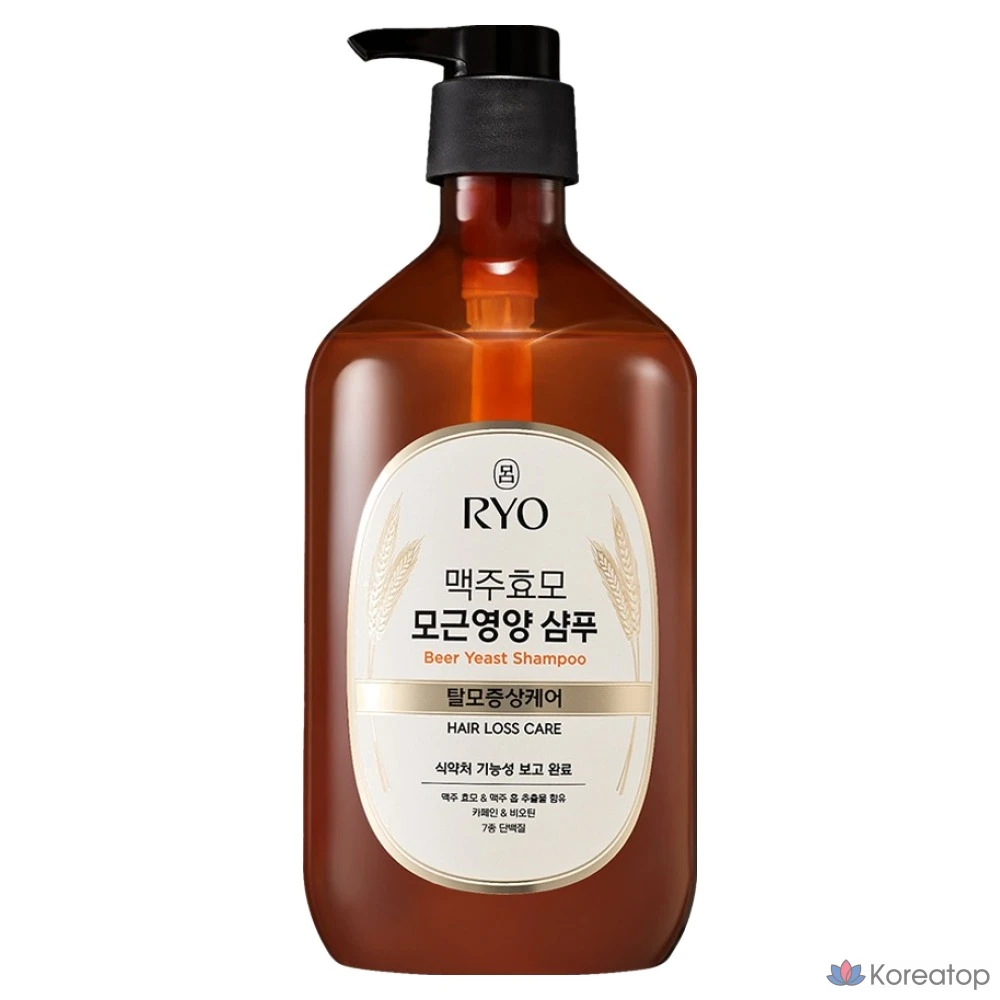 Шампунь Ryo с пивными дрожжами для ухода за кожей головы и симптомами выпадения волос с охлаждающим эффектом и pH балансом, 1.1 л, 1 шт.