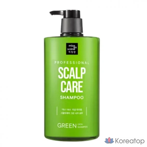 Шампунь для уход за кожей головы Mise en Scene с зеленым чаем, 1000 мл, 1 л, 1 шт.