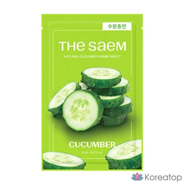 Тканевая маска для лица The Saem Natural Mask Sheet Cucumber, 20 шт.
