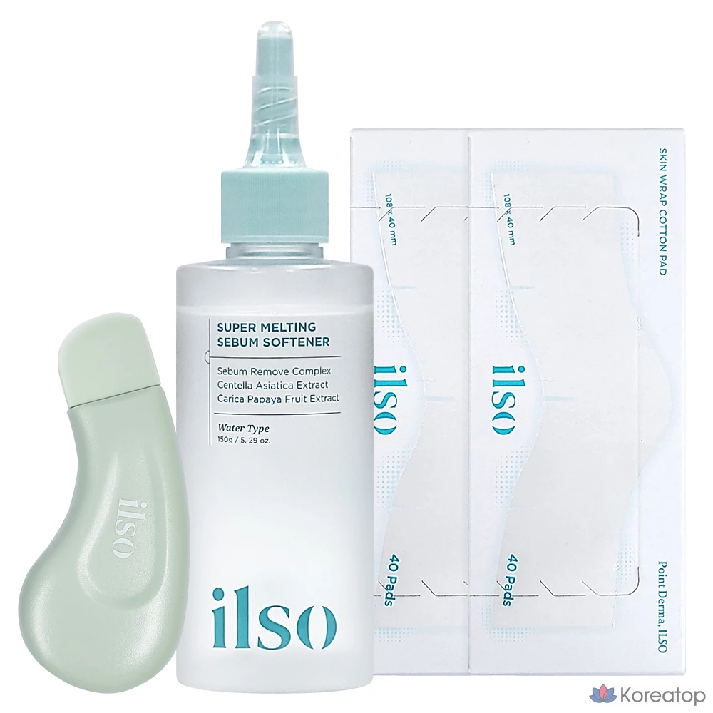 Набор Ilso Sebum Softener 150 мл для удаления черных точек (80 ватных дисков + средство для удаления черных точек), 1 шт.