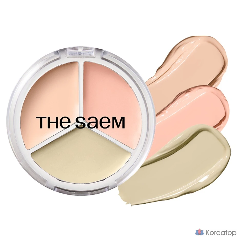 Консилер The Saem Cover Perfection Triple Pot Concealer Glow, оттенок 19C, 6 г, 1 шт.