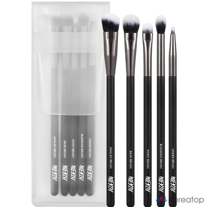 Набор из 5 кистей для макияжа глаз MERZY Eye Makeup Brush Set, черный, 1 шт.
