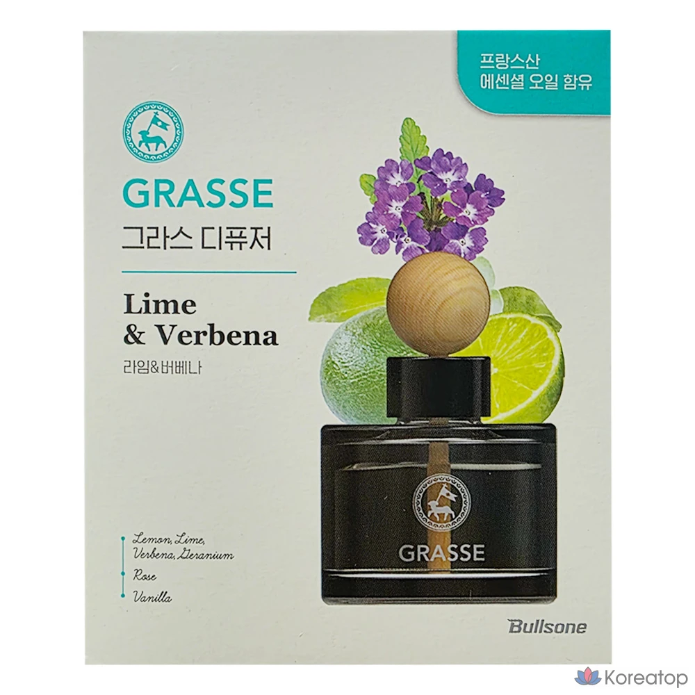 Диффузор для автомобиля Bullsone Premium Grass, Lime & Verbena, 1 шт.