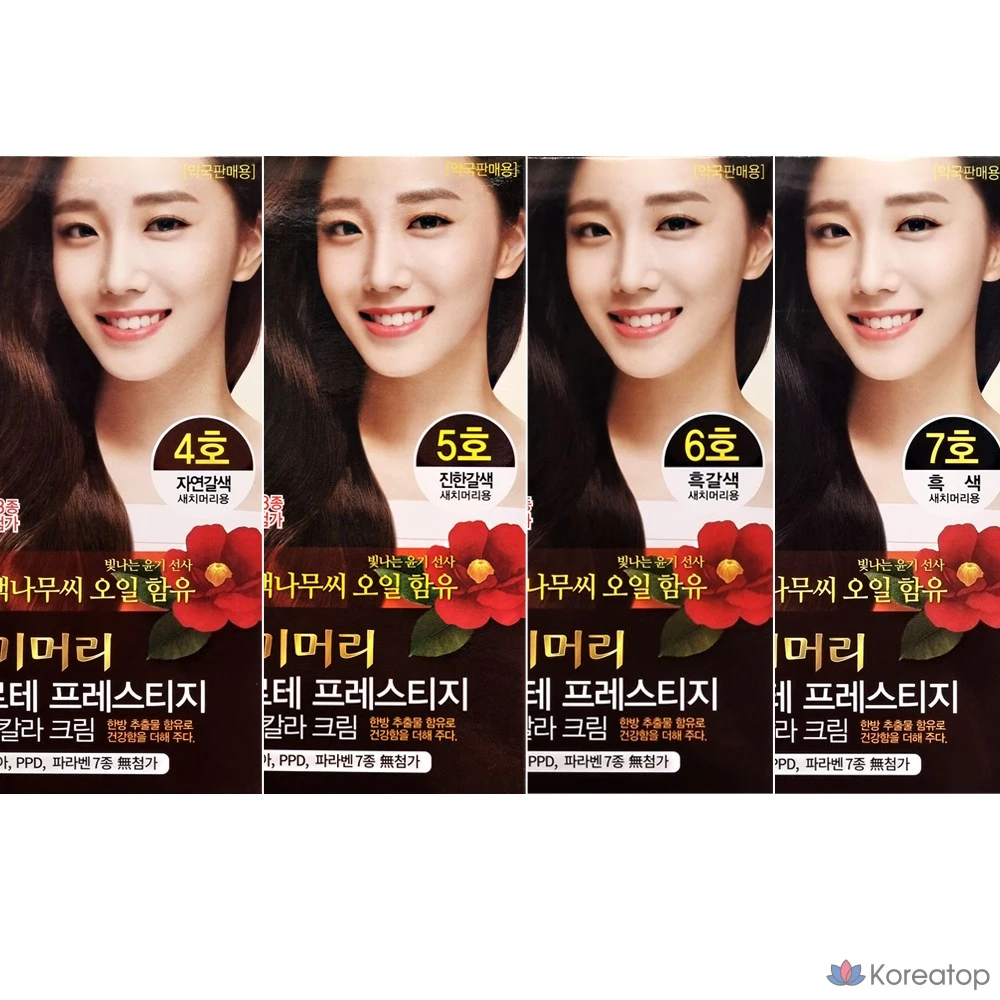 Daenggi Meori Forte Prestige Herbal Color Cream 60 г x 1 упаковка. Для седых волос. Содержит масло семян камелии, оттенок № 5 темно-коричневый, 1 упаковка.