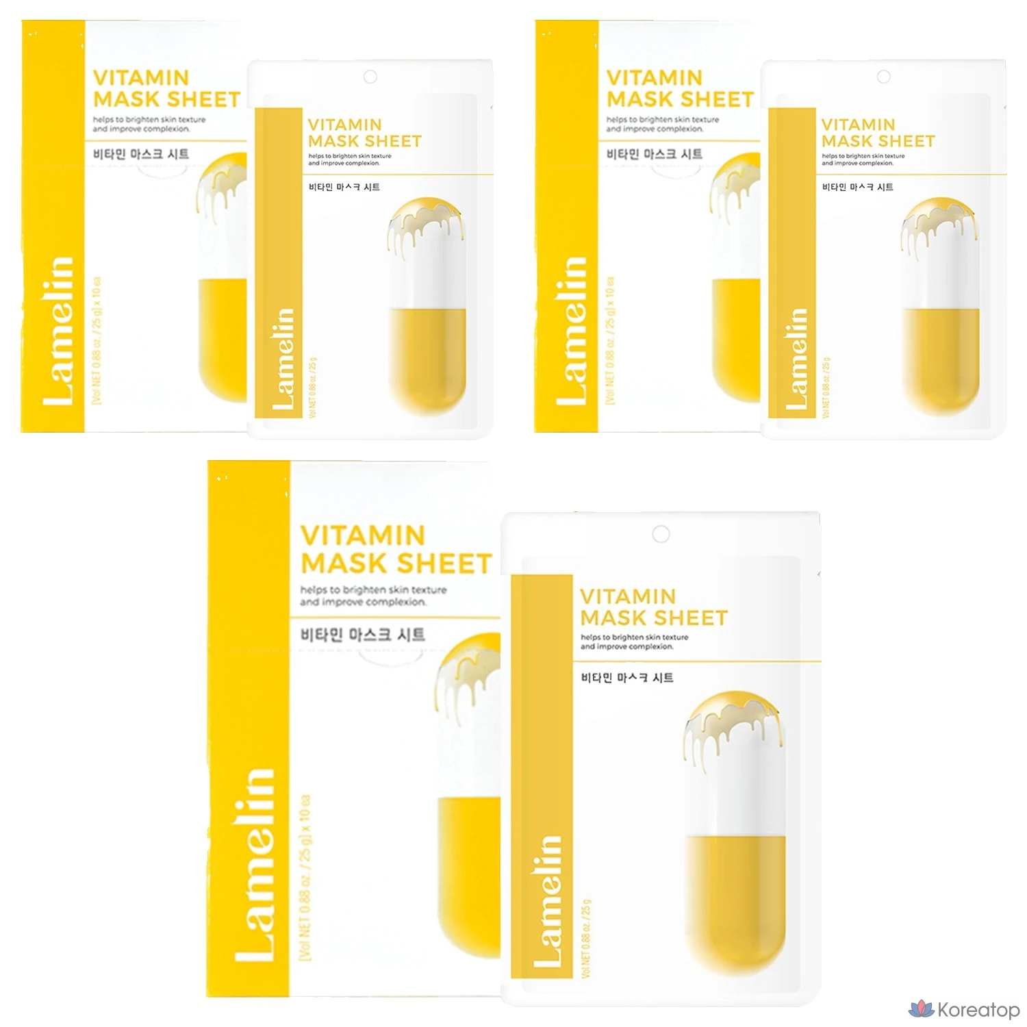 Ламелиновая витаминная маска-салфетка, 25 г, 10 листов, 3 упаковки.