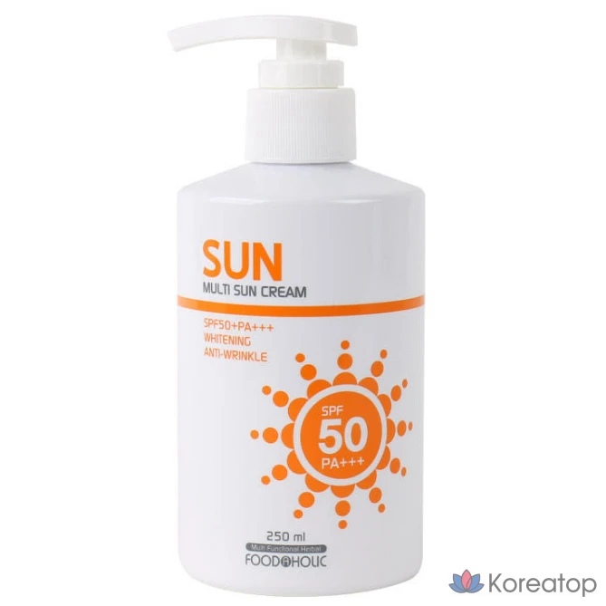 Солнцезащитный крем Food Aholic Multi Sun Cream 250 мл SPF50/PA+++, с помповым дозатором, 1 шт.