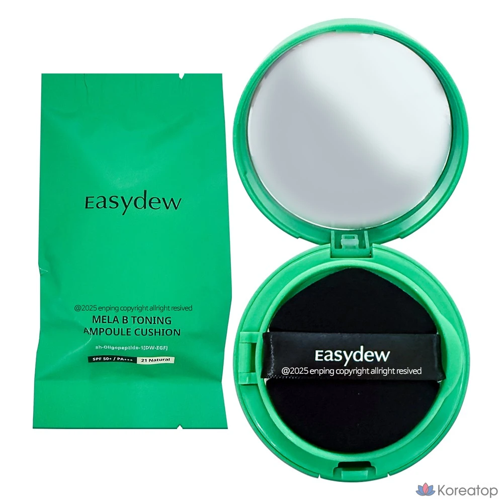 Кушон Easydew DW EZ Derma Mela V Toning Ampoule Cushion Pact Natural, оттенок 21, 15 г, 2 шт.