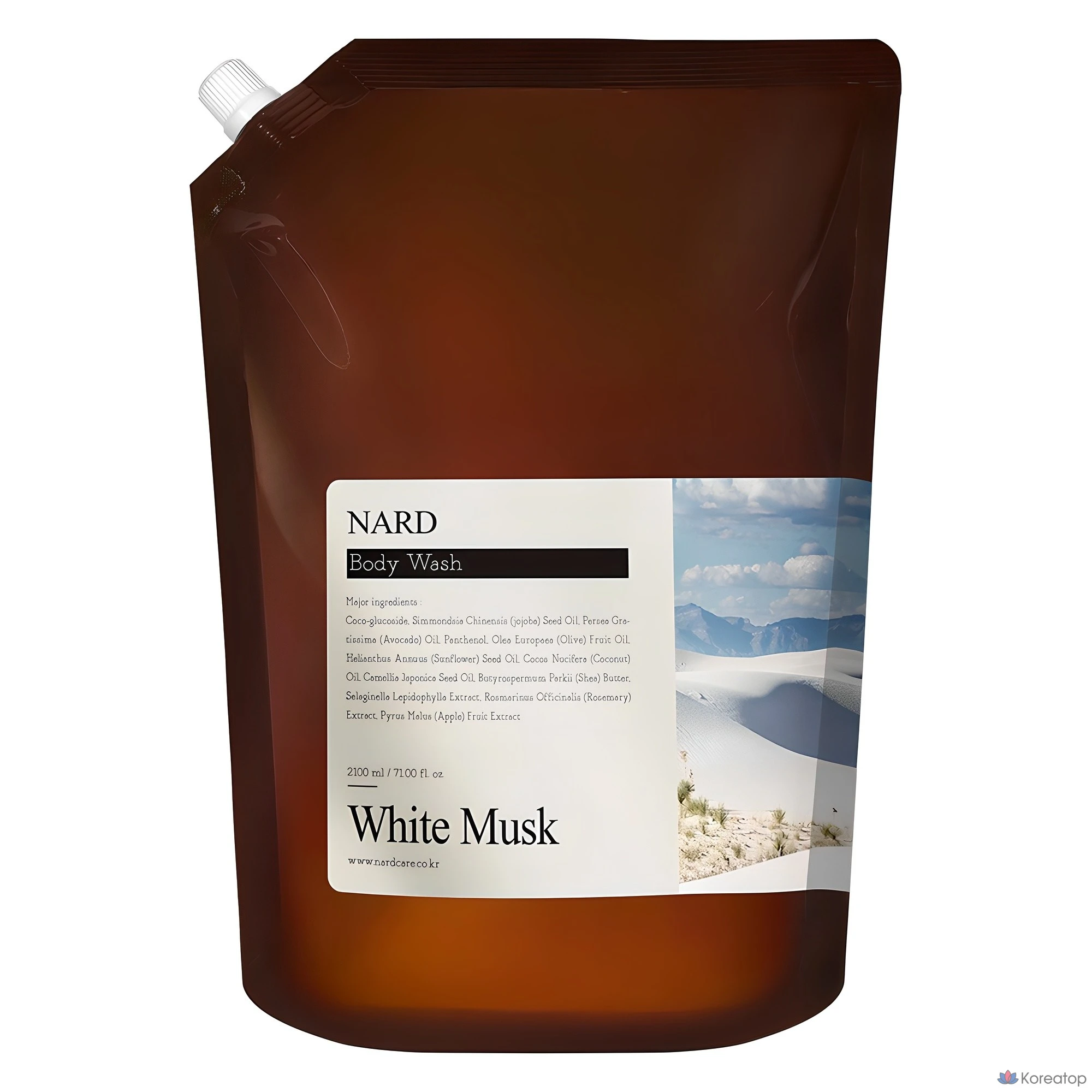 Сменный блок для геля для душа NARD Refresh с ароматом белого мускуса, 2,1 л, 1 шт.