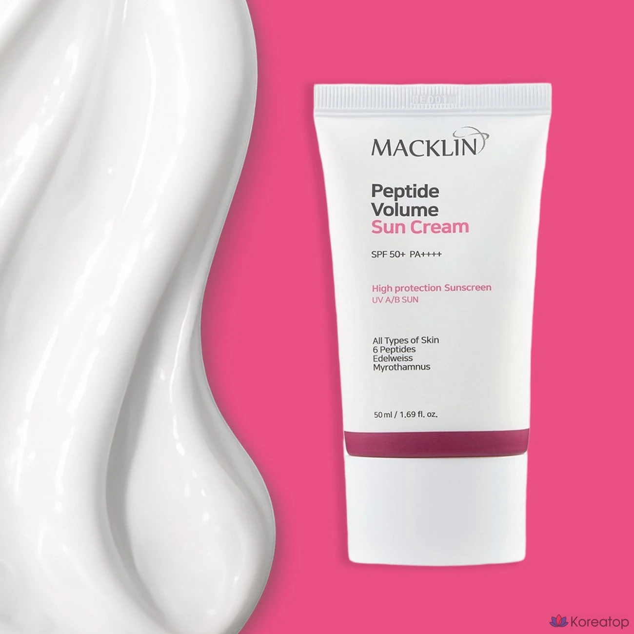 Солнцезащитный крем Macklin Peptide Volume Sun Cream SPF50+ PA++++, 50 мл, 1 шт.