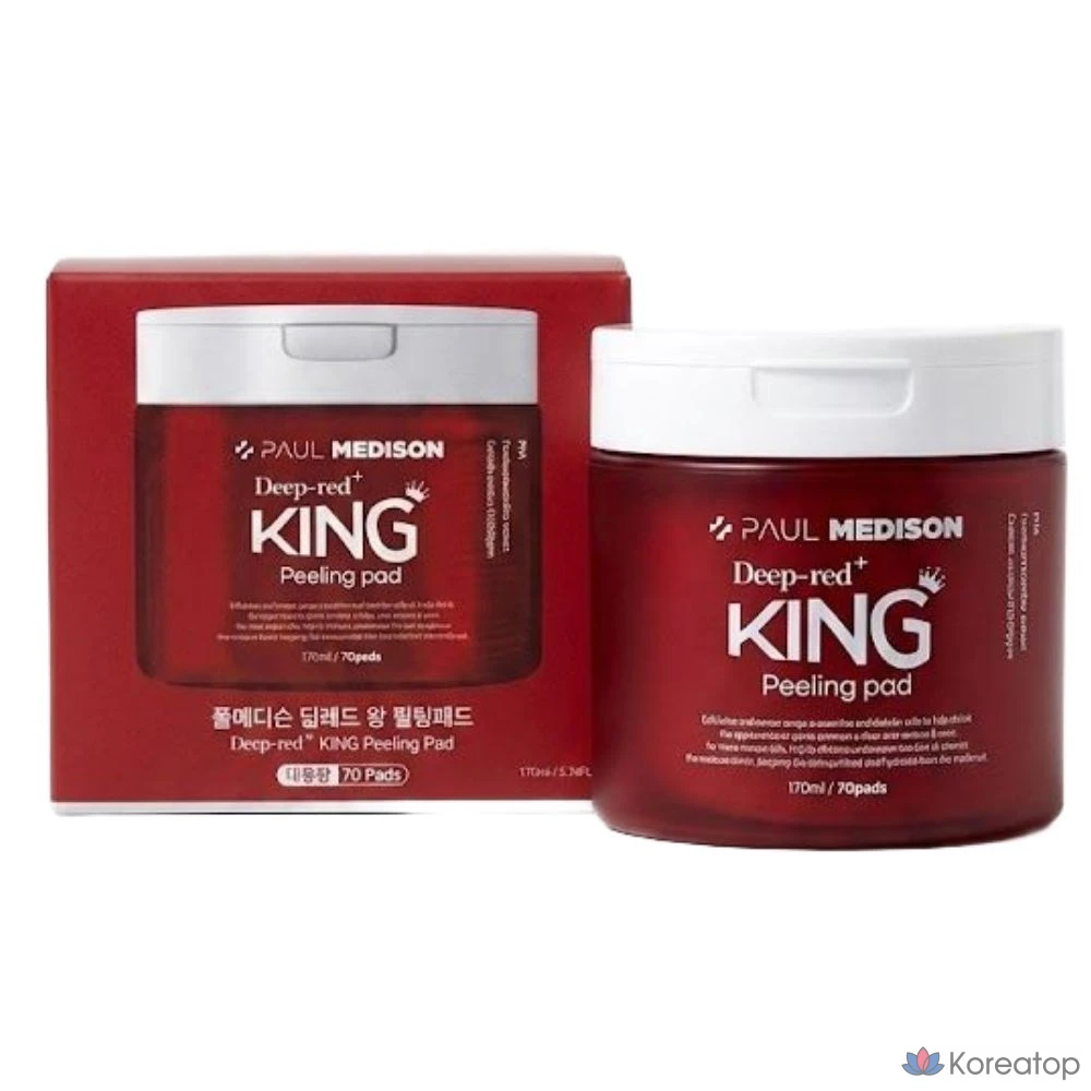 Пилинг-пэды PAUL MEDISON Deep Red Tea Tree Exfoliating Peeling Pad, 170 мл, 70 шт.