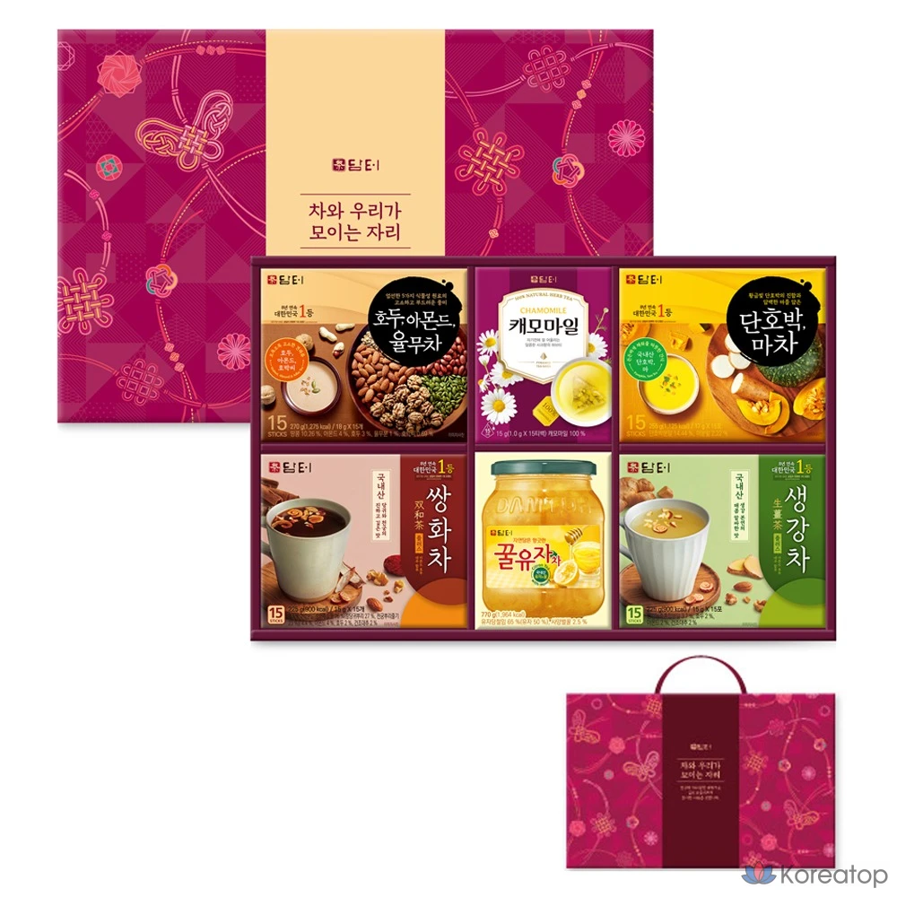 Набор для ухода Damtuh Dadam Comprehensive Set (6 видов чая) + Shopping Bag, 1 шт.