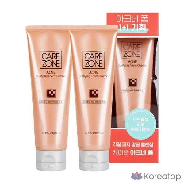 Очищающая пенка для лица Carezone от прыщей, 130 мл, 260 мл, 1 комплект