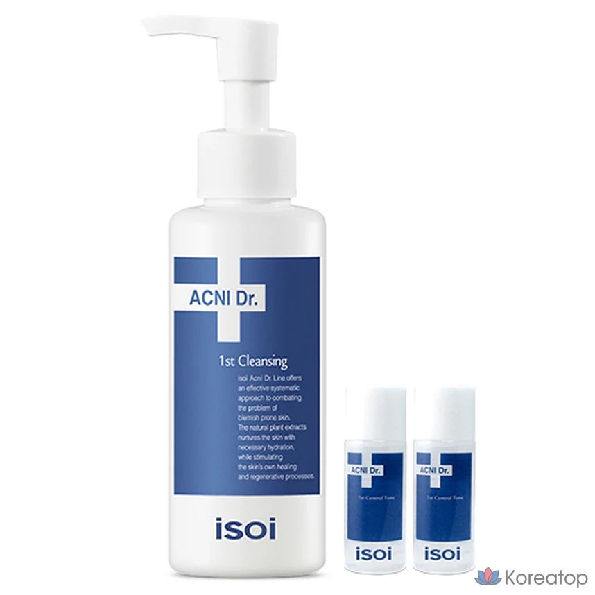 Очищающий гель Isoi Acne Doctor First 130 мл + Тоник Acne Doctor First Control 8 мл (2 шт.), 1 комплект