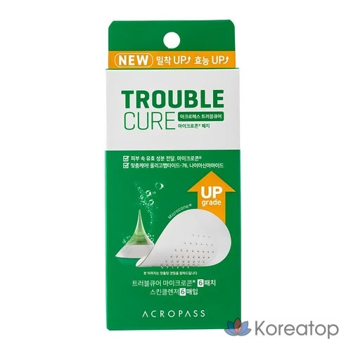 Патчи от прыщей с микроиглами AcroPass Trouble Cure Set (6 очищающих салфеток + 6 патчей)