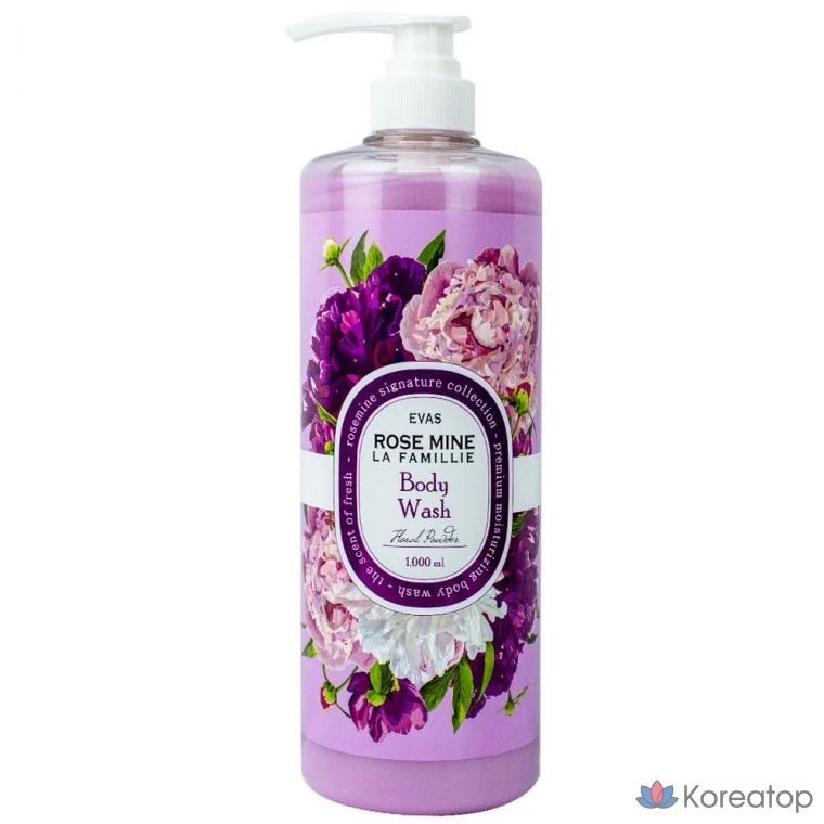 Гель для душа EVAS Rose Mine La Famille Body Wash, аромат Powder, 1000 мл, 1 шт.