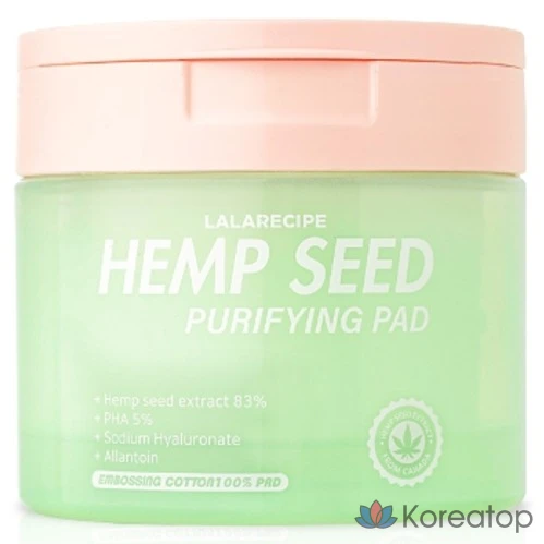 Тонизирующие подушечки с экстрактом конопляных семян LALARECIPE, 1 упаковка, 70 листов.