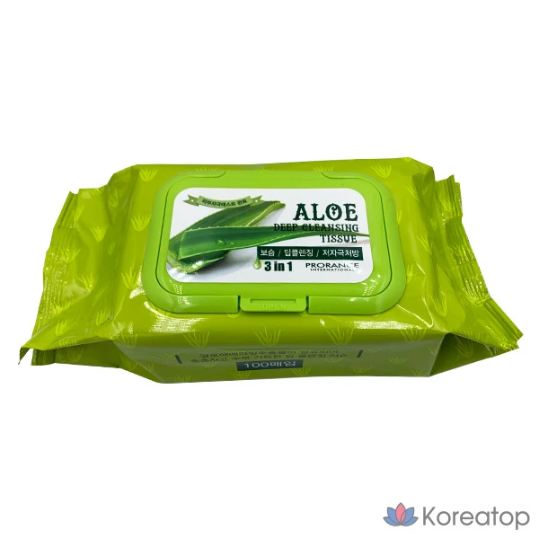 Салфетки для глубокого очищения Prorance Aloe, 100 листов, 1 упаковка.