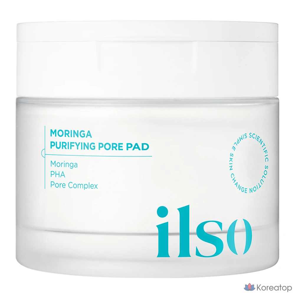 Очищающие подушечки для пор Ilso с морингой, 160 мл, 60 листов, 1 упаковка.