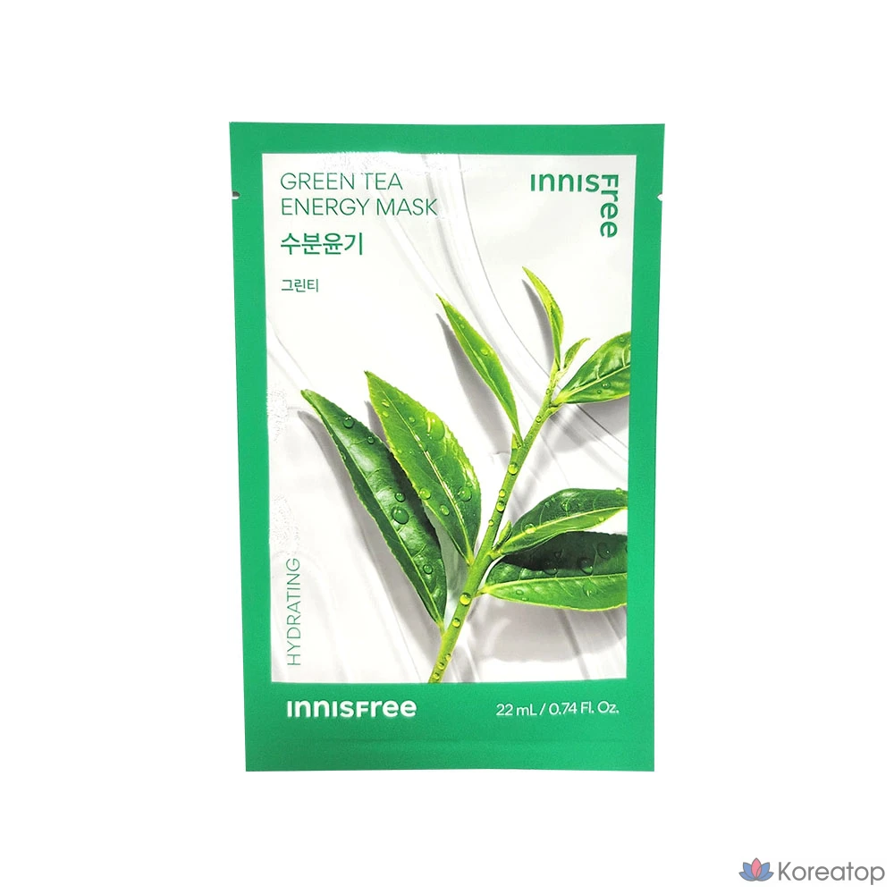 Энергетическая маска Innisfree с зеленым чаем, 1 лист, 1 упаковка, 1 штука