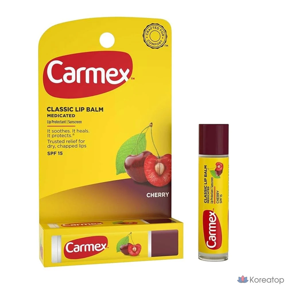 Увлажняющий бальзам для губ Carmex Click Stick SPF 15, цвет вишня, 0,15 унции, упаковка из 6 штук.