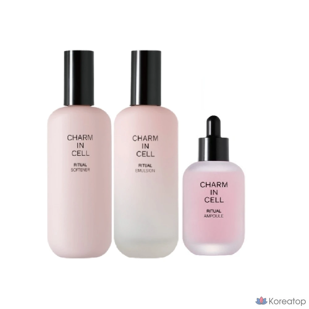 Набор для ухода за кожей Beauty Care Charmzone Cham Incell Ritual из 3 предметов (смягчающее средство, антивозрастное средство, средство от морщин, эмульсия для повышения эластичности, антивозрастное средство, ампула для повышения эластичности) 6715996, 1 шт.